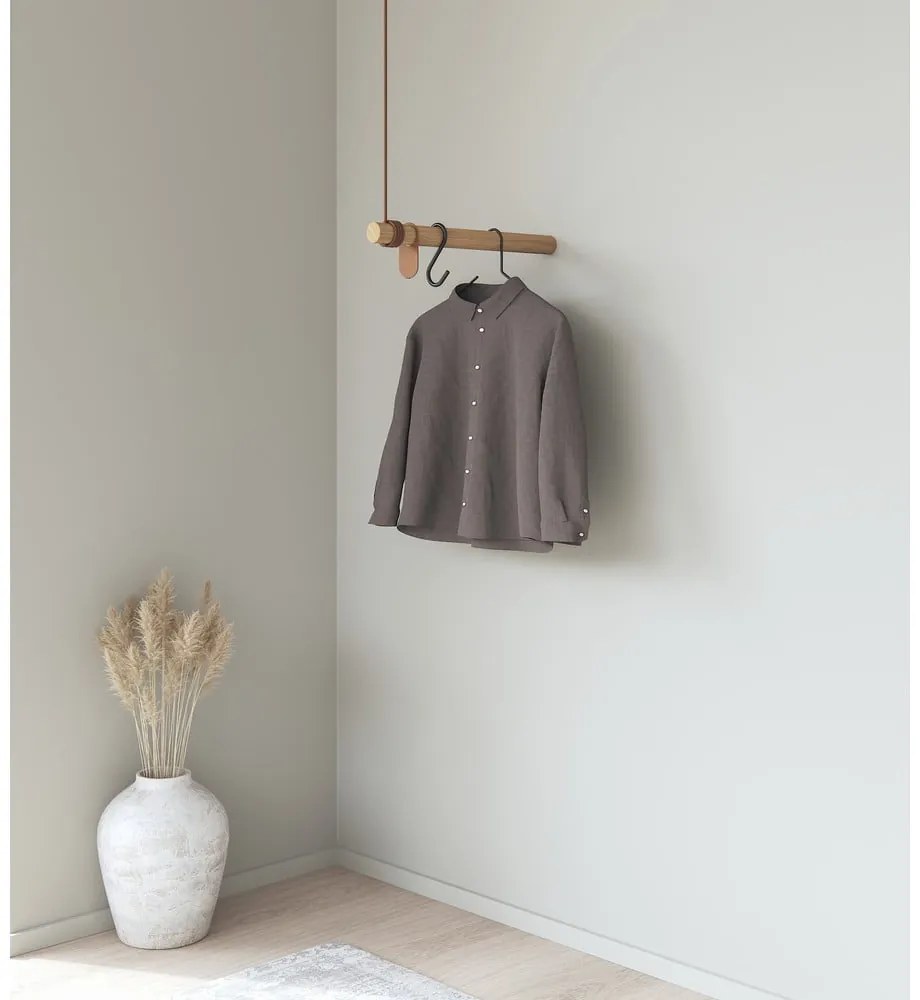 Nástenný vešiak z dubového dreva v prírodnej farbe 50 cm Swing – LIND DNA