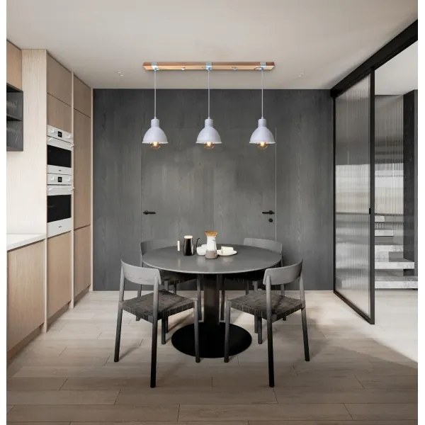 Luster na lanku 3xE27/40W/230V biela