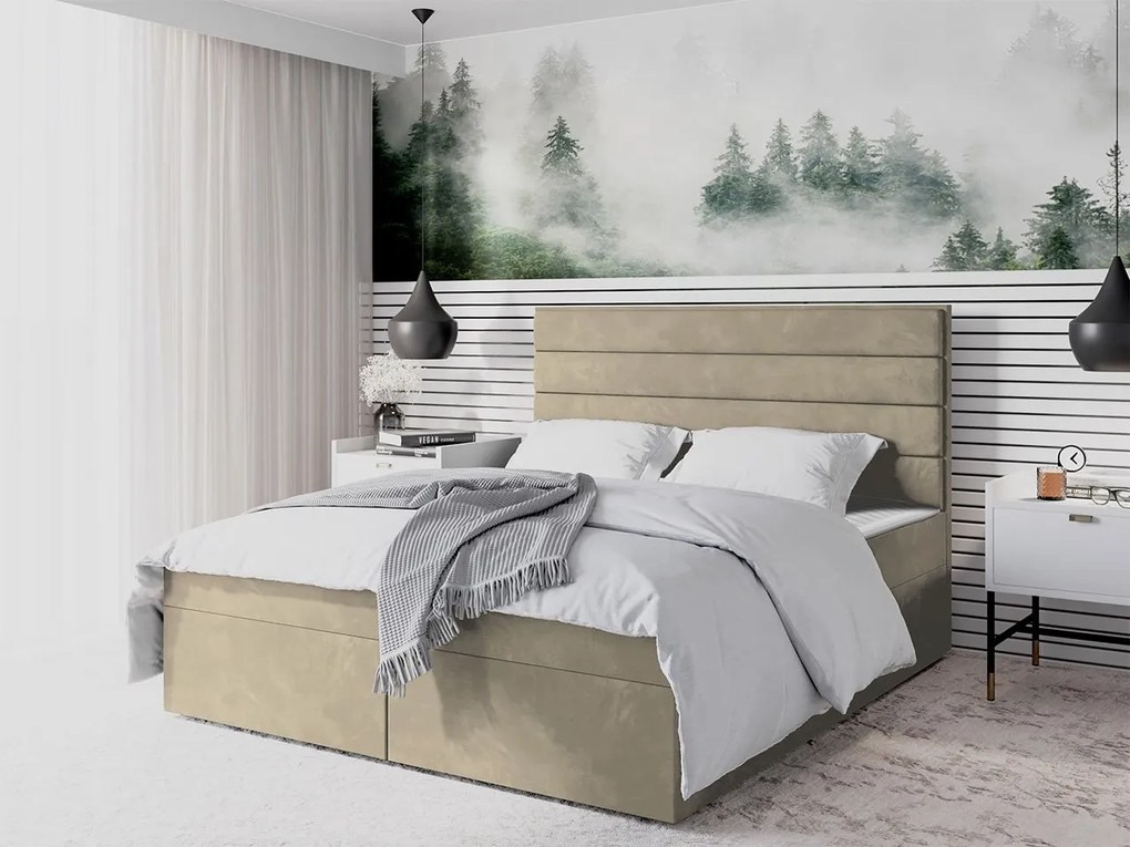 Kontinentálna posteľ Ansgan III, Dostupné poťahy: Itaka 48, Rozmer postele: 180x200