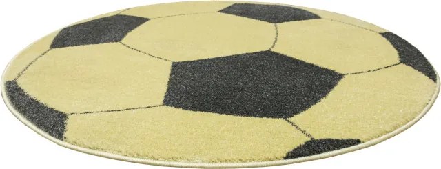 Koberec Lima G758A Football, žltý / grafitový kruh