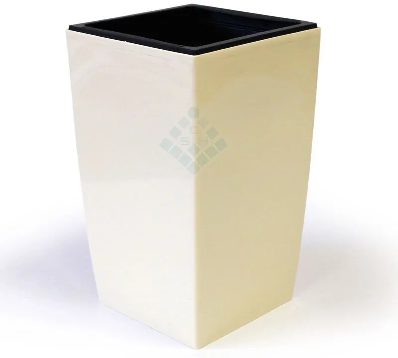 Schetelig CUBICO P hranatý kvetináč, sivý, ↔ 16 x ↕ 26 cm