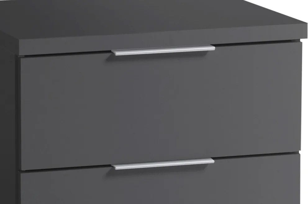 Nočný stolík s 2 zásuvkami Smilla, výška 43 cm, grafitový