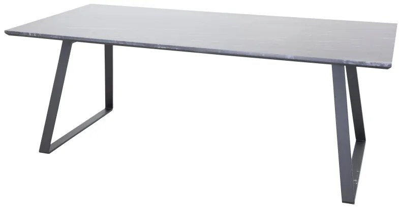 Estelle jedálenský stôl 200x90 cm (čierna / sivý mramor)