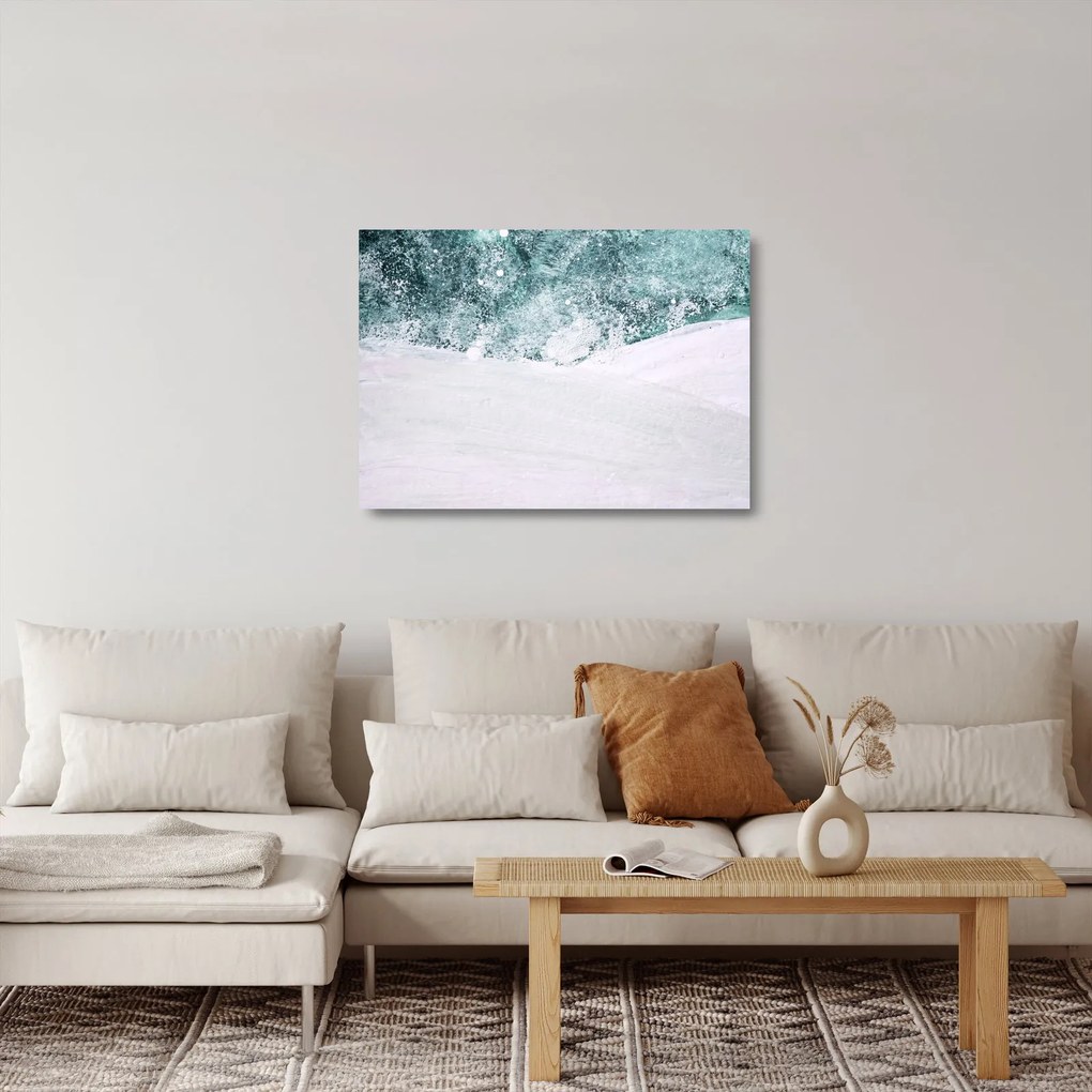 Sklenený obraz - Tyrkysová abstrakcia (70x50 cm)