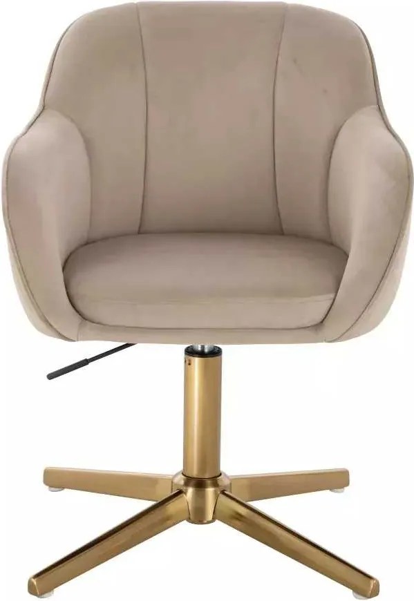 LuxuryForm DESIGN Stolička AVOLA VELUR na zlatom kríži - latte