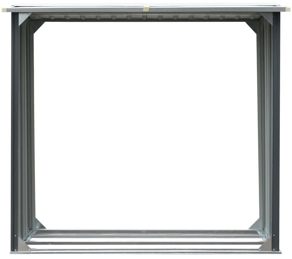 Záhradná kôlňa na drevo z pozinkovanej ocele 172x91x154 cm sivá