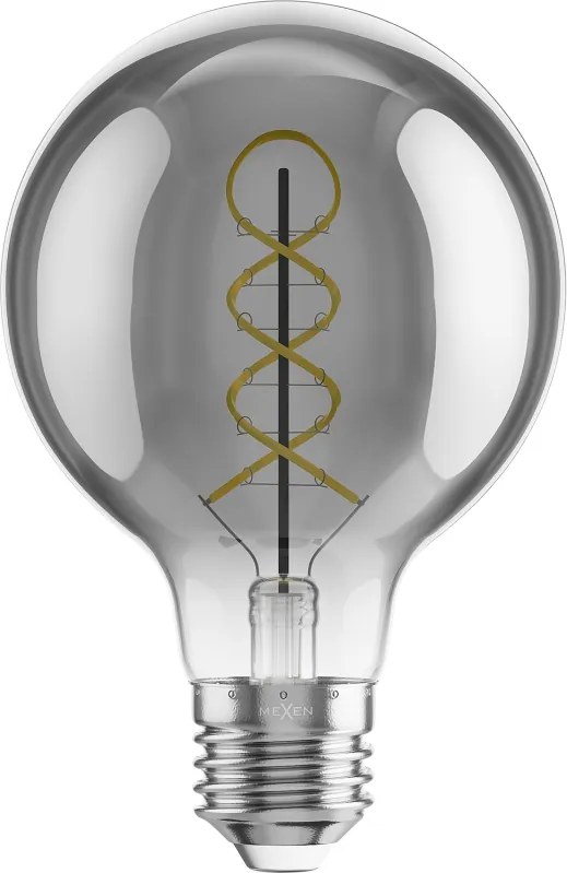 Mexen Vintis, LED filamentová žiarovka E27, G80, 8 W, teplá biela 2700K, dymová, L165-E27-0827-70