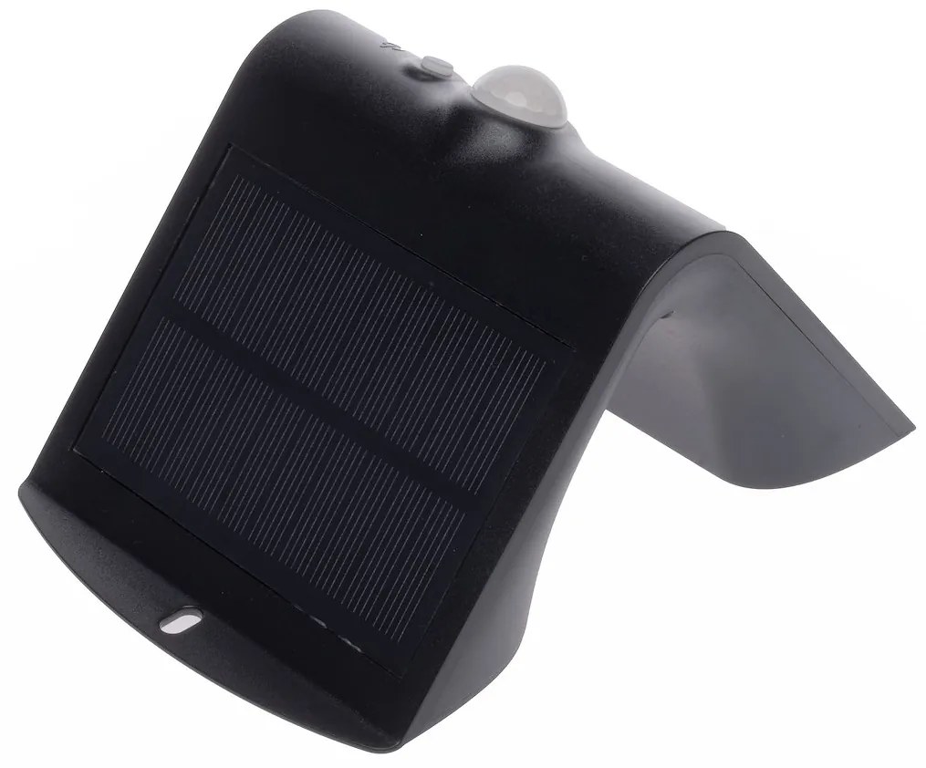 Ecolamp Exteriérové solárne nástenné LED svietidlo Butterfly, 1x LED 1,5w, čierna, pohybový senzor