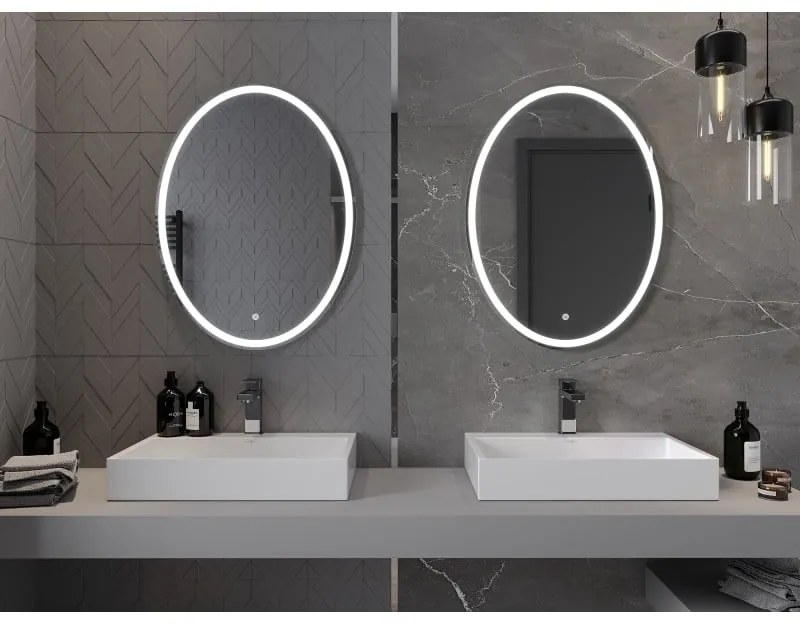 Mexen Elz, LED kúpeľňové zrkadlo s podsvietením 60 x 80 cm, 6000K, ochrana proti zahmlievaniu, 9802-060-080-611-00