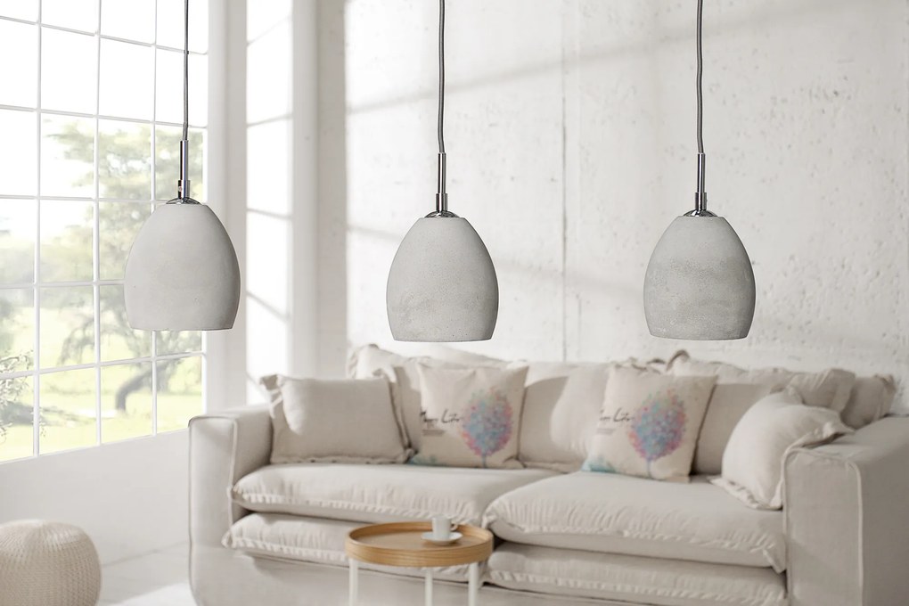 Závesná svetlá Cement sivá 3 betón