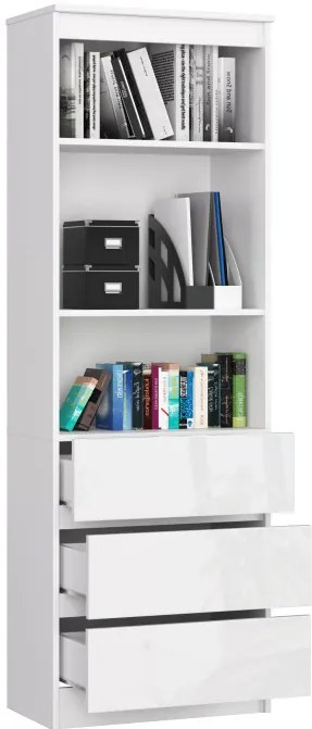 Regál R60 3SZ 2P CLP biely / biely lesk