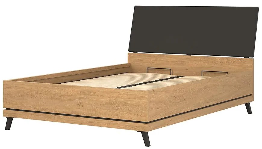 Posteľ Ate At15/160 S nádobou Dub/čierna