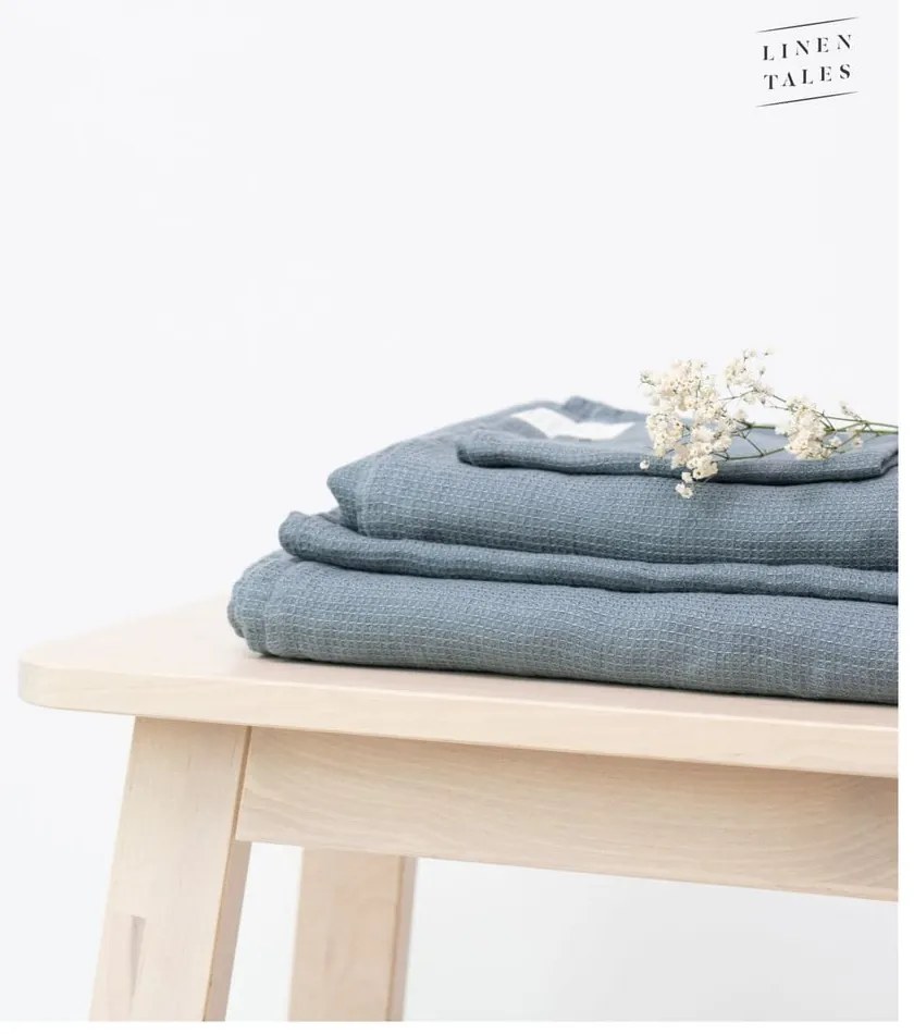 Modrý ľanový uterák 30x30 cm - Linen Tales