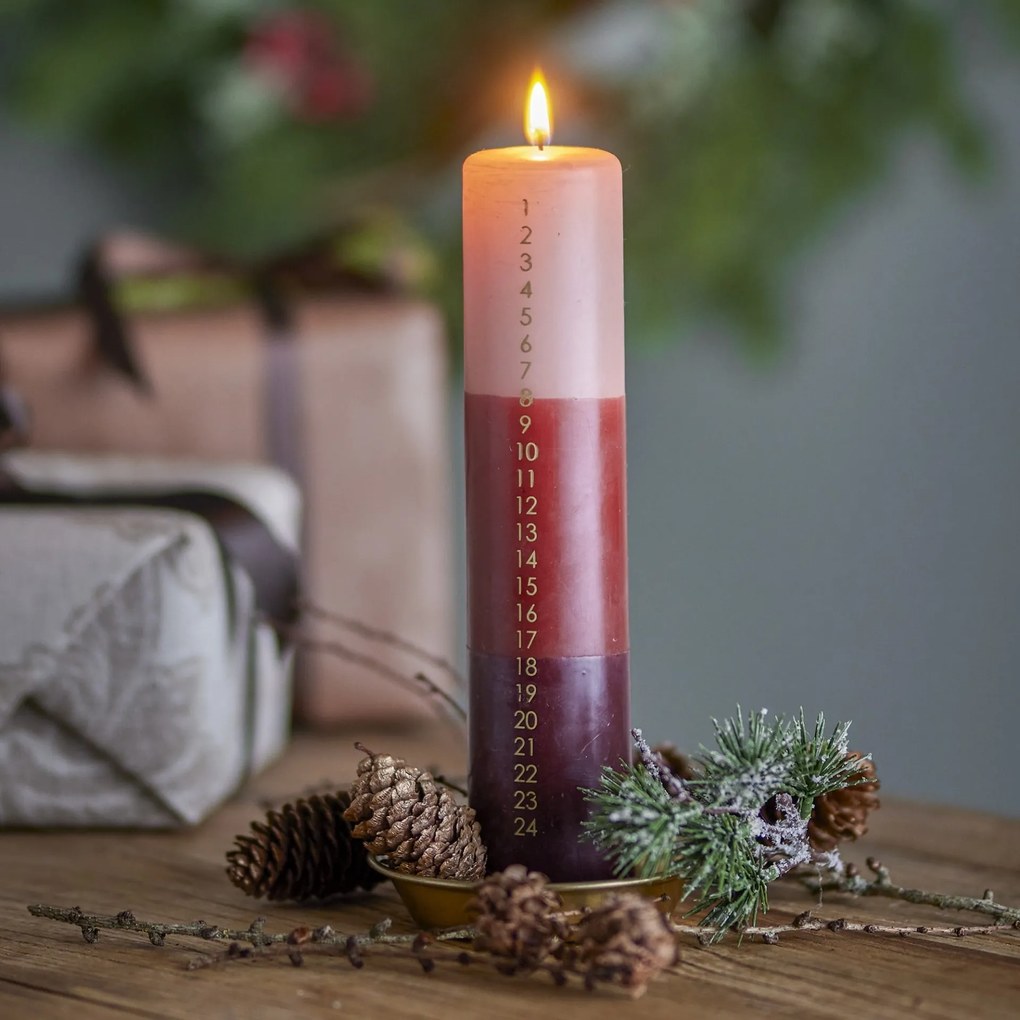 Bloomingville Adventná sviečka Dip Dye Red