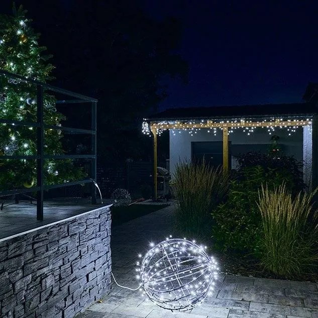 DECOLED Svetelná guľa LED, ľadovo biela, priemer 40 cm