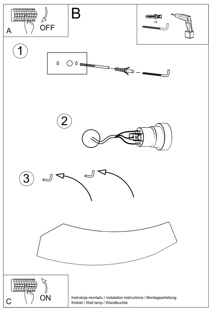 Nástenné svietidlo Hattor, 1x biele keramické tienidlo