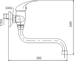 Novaservis Metalia 55, drezová umývadlová batéria 150 mm, chrómová, 55070/T,0