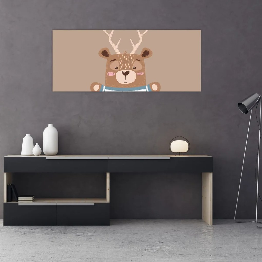 Obraz - Jeleň v pruhovanom tričku (120x50 cm)