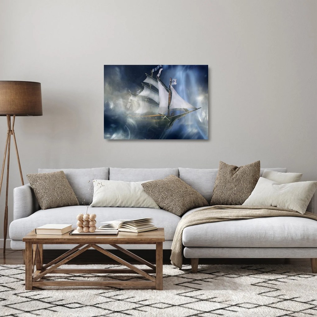 Sklenený obraz - Loď duchov (70x50 cm)