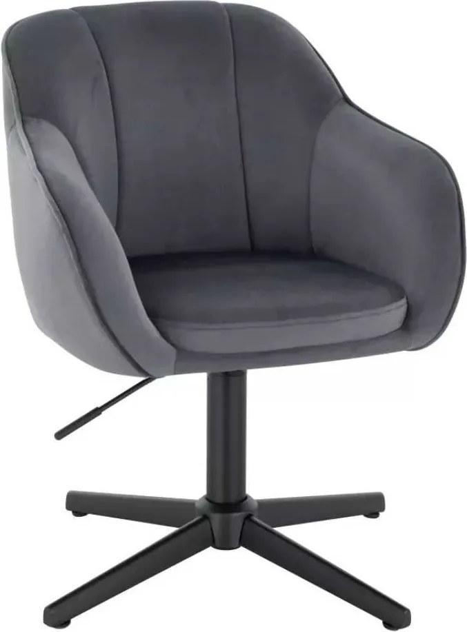 LuxuryForm DESIGN Stolička AVOLA VELUR na čiernom kríži - tmavo šedá