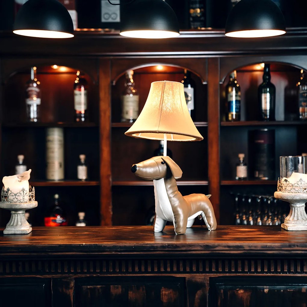 Detská stolná lampa Jazvečík hnedá vrátane LED - Waldi