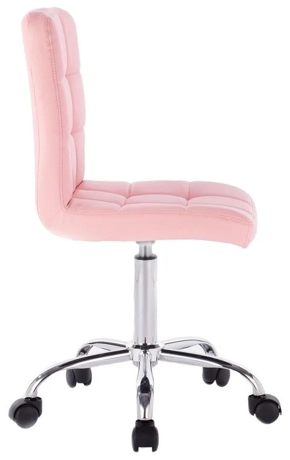 LuxuryForm DESIGN Stolička TOLEDO na striebornej podstave s kolieskami - ružová