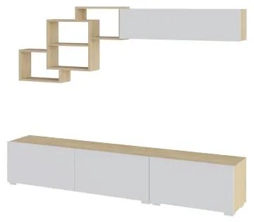 Moderná TV stena Houseland Free dub zafírový/biela