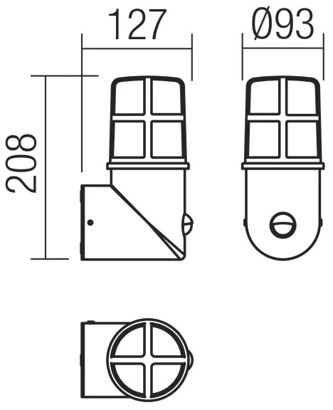 Redo 90201 - Vonkajšie svietidlo so senzorom TRITON 1xE27/28W/230V IP54 čierna