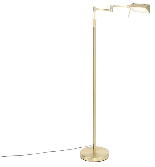 Stojaca lampa mosadz vrátane LED s dotykovým stmievačom - Notia