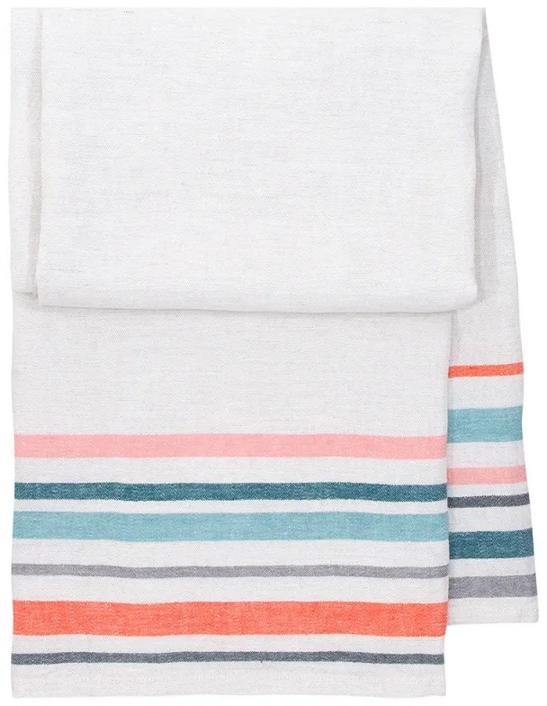 Ľanový uterák Lewa, modro-červený, Rozmery 48x70 cm