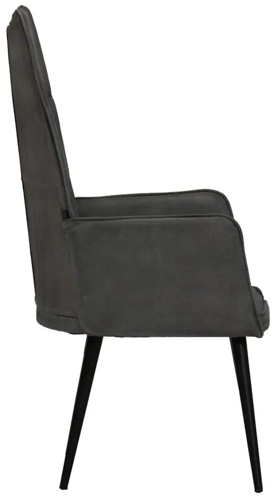 Kreslo wingback čierne plátno