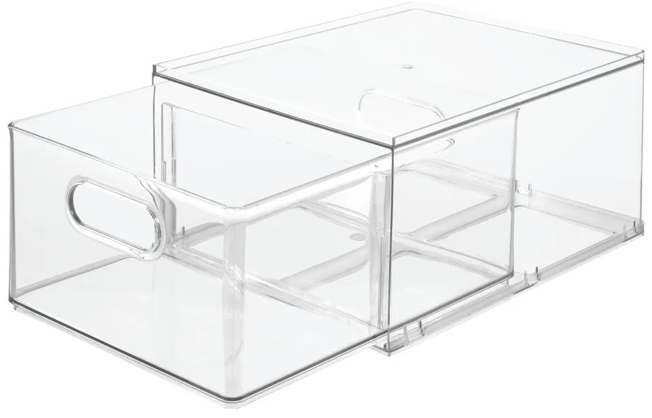 Transparentný úložný box iDesign The Home Edit, 34 x 25,3 x 15,4 cm