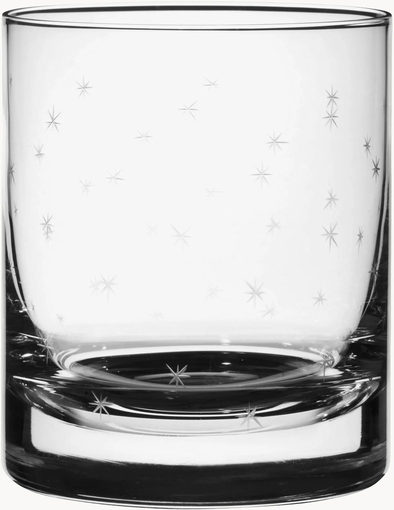 Ručne fúkané krištáľové poháre na whisky Stars, 2 ks