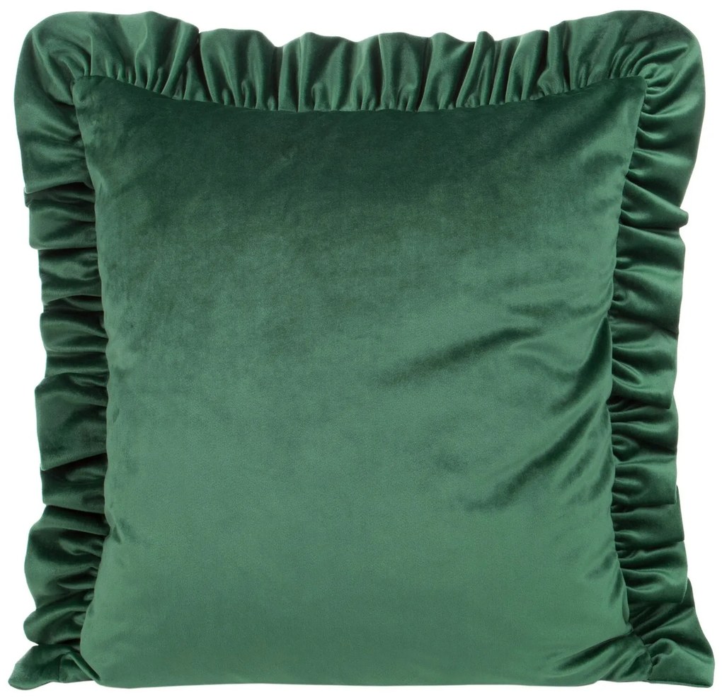 DEKORAČNÁ OBLIEČKA NA VANKÚŠ VELVET25 45X45 CM TMAVOZELENÁ