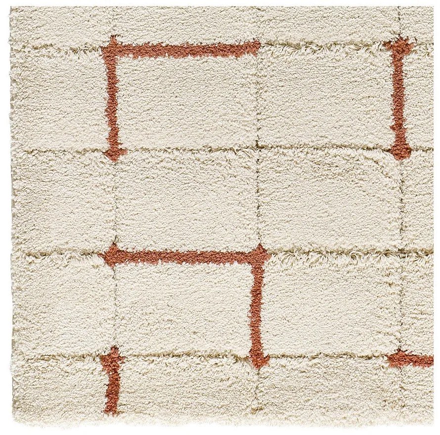 Koberec v tehlovej a krémovej farbe 133x190 cm Brenda – Universal