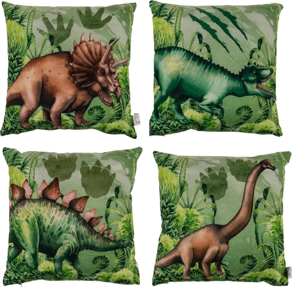 Dekoratívny vankúšik T-REX 40x40 cm, zelený