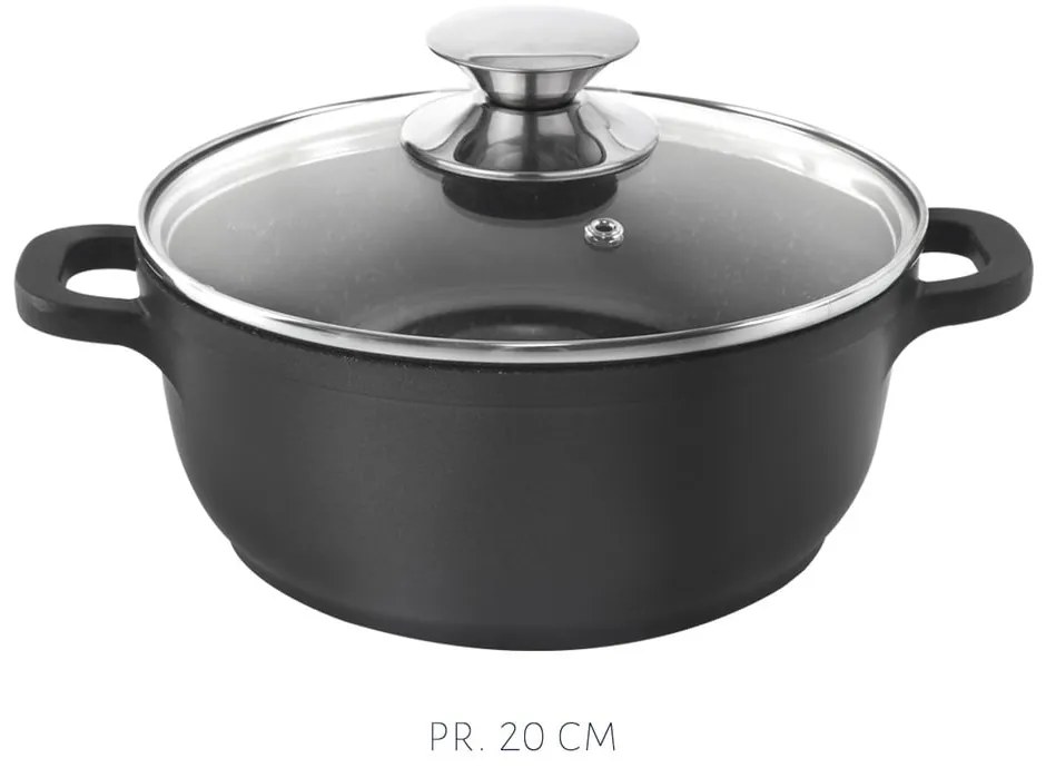 4-dielna súprava riadu s 3 sklenenými pokrievkami Orion Grande
