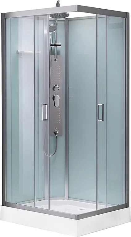 BPS-koupelny Hydromasážny box HYD-AL120 pravý, 120x80 cm, kartáčovaný chróm/transparent