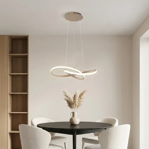 Brilagi - LED stmievateľný luster na lane INFINITY LED/55W/230V 50x50 cm béžový + diaľkové ovládanie