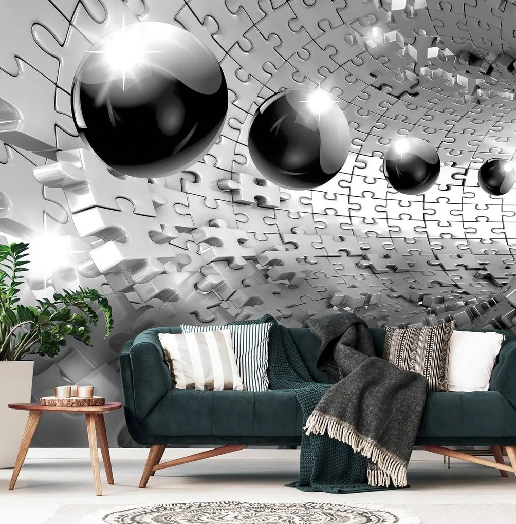 Fototapeta - 3D guľa v šedej farbe (152,5x104 cm)