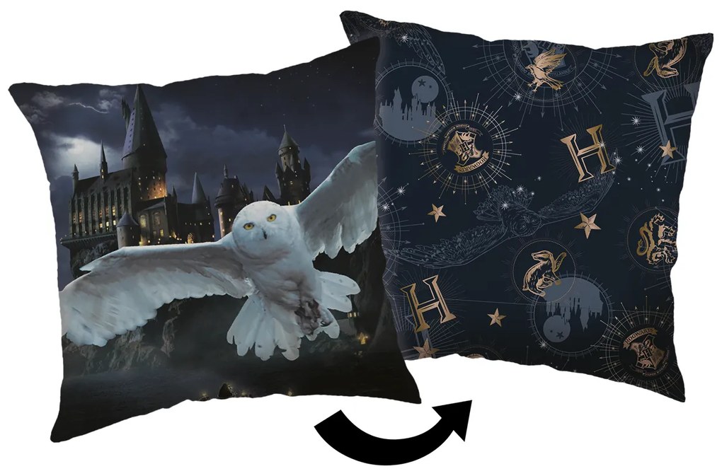 Jerry Fabrics Dekoračný vankúšik 40x40 cm - Harry Potter "Hogwarts"