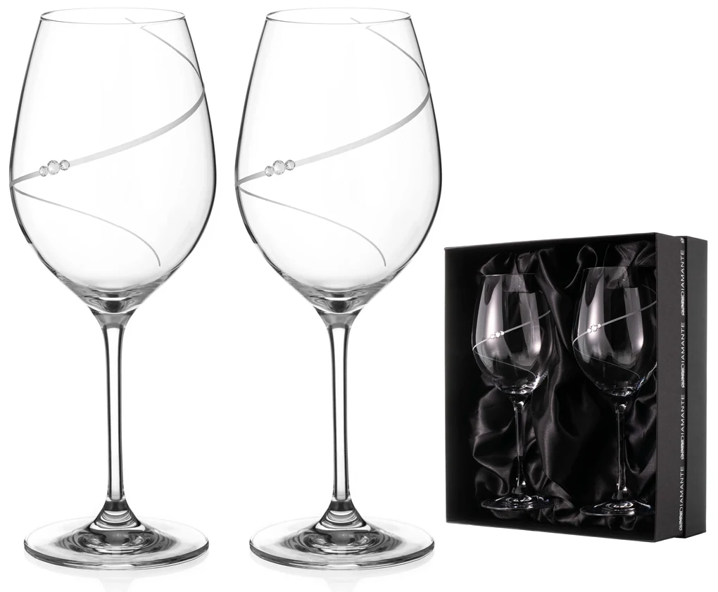 Diamante poháre na víno Silhouette City s kamienkami Swarovski 470 ml 2KS