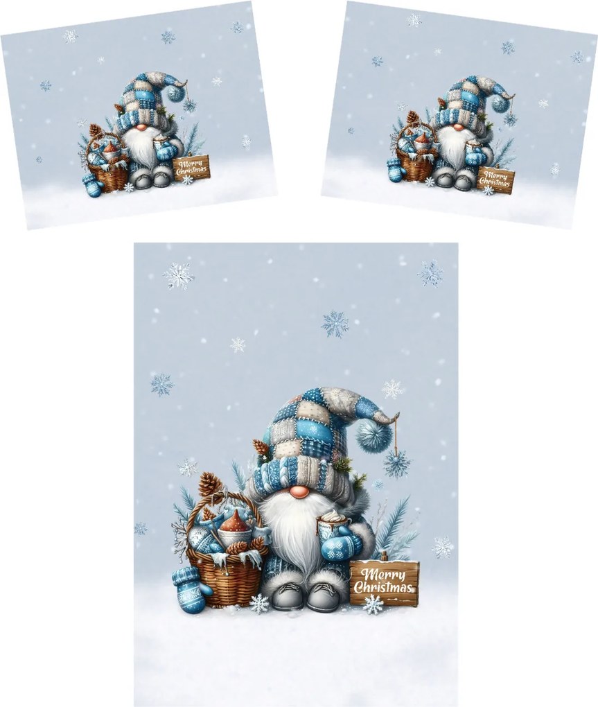 3D obliečky z mikrovlákna FROSTY GNOME farebné Rozmer obliečky: 70 x 90 cm | 140 x 200 cm