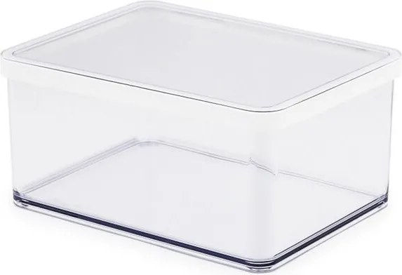 Hranatá plastová dóza na potraviny LOFT biela 2,25 l