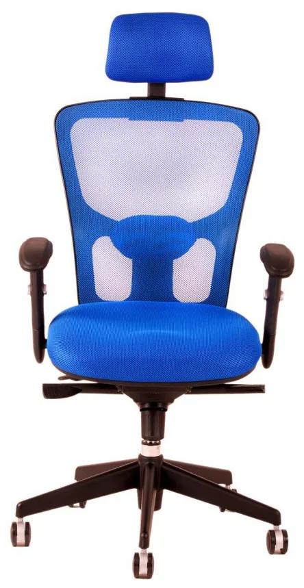 Kancelárska stolička na kolieskach Office Pro DIKE SP – s podrúčkami a opierkou hlavy Modrá DK 90