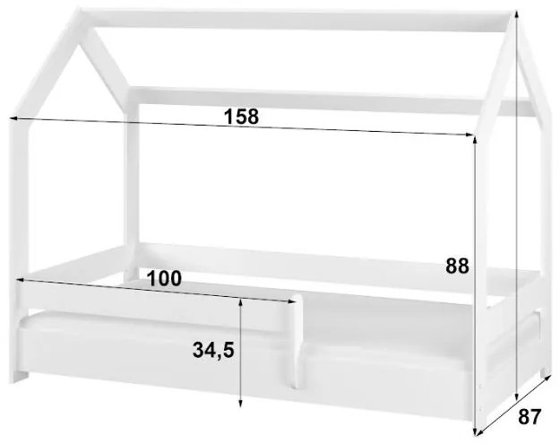 Detská domčeková posteľ LITTLE HOUSE - dub sonoma - 160x80 cm