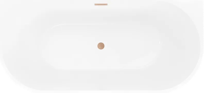 Mexen Oris, voľne stojaca ryhovaná vaňa 150 x 75 cm, biela lesklá, medený matný prepad, 52871507500-65