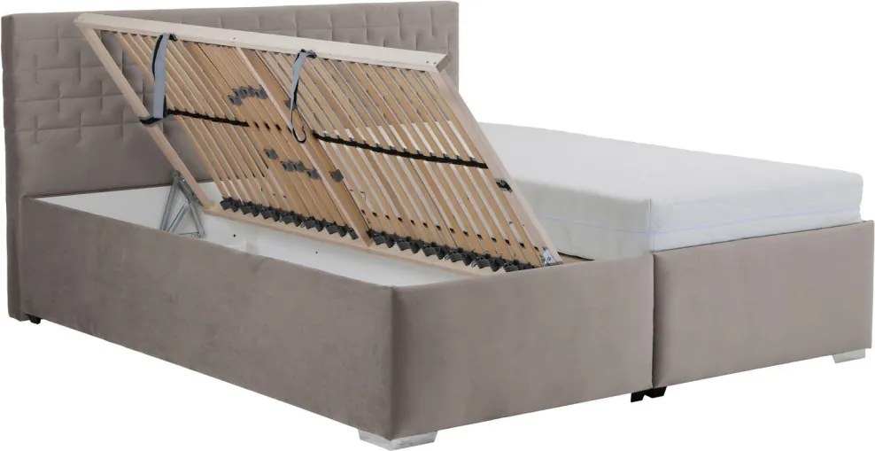 Posteľ Morty 180x200 cm, béžová látka, bez matracov