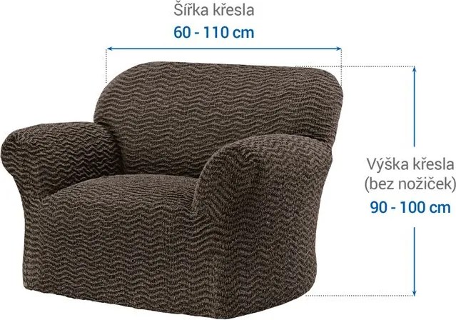 Bielastické poťahy CRISTINA oriešková kreslo (š. 60 - 110 cm)