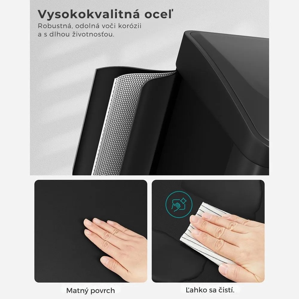 Kôš na separovanie odpadu SORT 24l (3x8l), čierna SongmicsHome